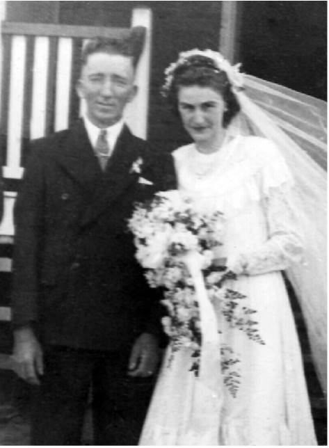 Ray Bishop and Carmel Watts on their wedding day